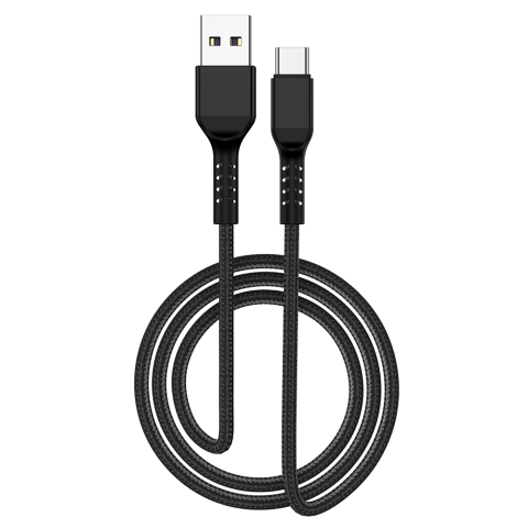 Chargere & Cabluri USB - Cablu Încărcare și Transfer Date USB-A la Type-C NCC D111C, 1 Metru, Împletit, Negru - Garanție 12 luni