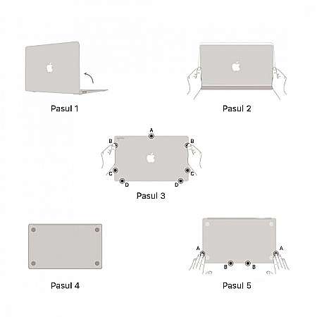 Carcasa de protectie din piele pentru MacBook Pro 15-inch A1707, A1990 - Maro [1]