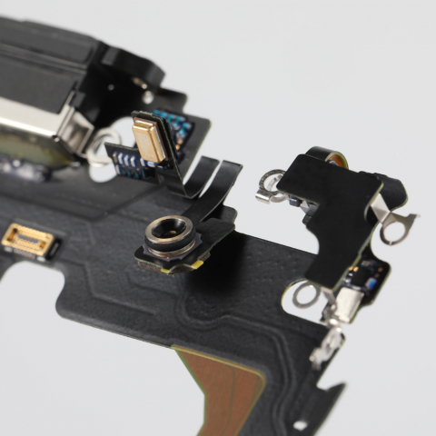Port incarcare lightning (audio dock connector) flex pentru iPhone 13 Pro Max, OEM, Negru [7]