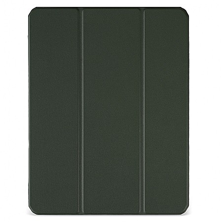 Piese & Accesorii iPad - Husa Magnetica cu spate acrilic, colturi intarite si suport Stylus pentru iPad Air 4 10.9 - Army Green