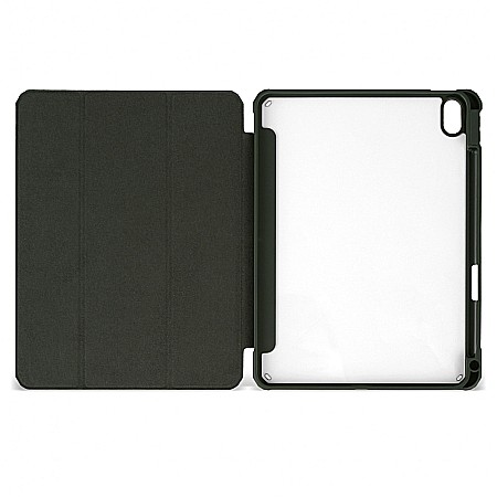 Husa Magnetica cu spate acrilic, colturi intarite si suport Stylus pentru iPad Air 4 10.9 - Army Green [8]