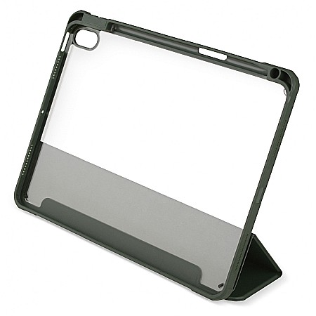Husa Magnetica cu spate acrilic, colturi intarite si suport Stylus pentru iPad Air 4 10.9 - Army Green [4]