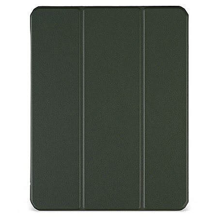 iPad Pro 11″ (3rd gen - 2021) - Husa Magnetica cu spate acrilic, colturi intarite si suport Stylus pentru iPad M1 Pro 11 2021 - Army Green