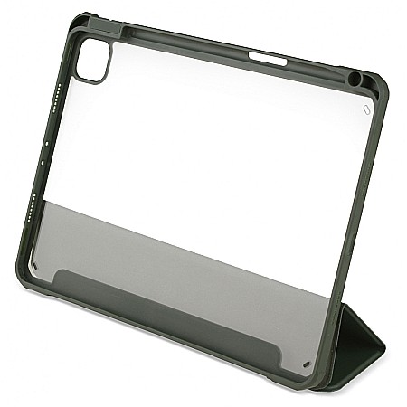 Husa Magnetica cu spate acrilic, colturi intarite si suport Stylus pentru iPad M1 Pro 11 2021 - Army Green [4]
