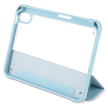 Husa Magnetica cu spate acrilic, colturi intarite si suport Stylus pentru iPad Mini 6 - Haze Blue [4]