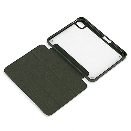Husa Magnetica cu spate acrilic, colturi intarite si suport Stylus pentru iPad Mini 6 - Army Green [5]