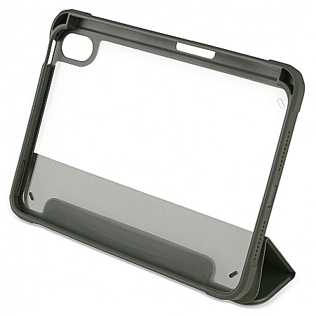Husa Magnetica cu spate acrilic, colturi intarite si suport Stylus pentru iPad Mini 6 - Army Green [4]