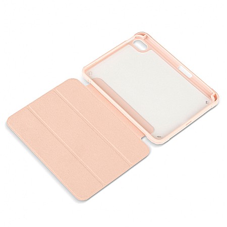 Husa Magnetica cu spate acrilic, colturi intarite si suport Stylus pentru iPad Mini 6 - Roz [5]