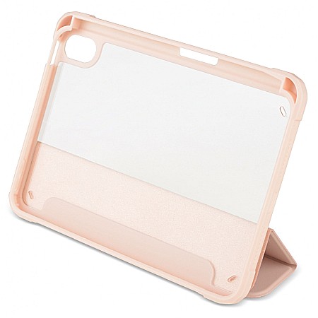 Husa Magnetica cu spate acrilic, colturi intarite si suport Stylus pentru iPad Mini 6 - Roz [4]