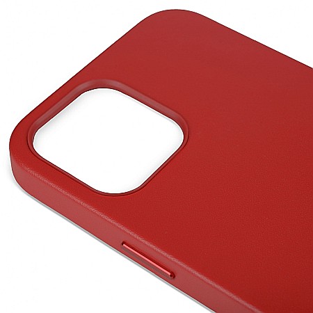 Husa de protectie tip Magsafe din piele compatibil cu iPhone 12 Pro Max - Rosu [5]