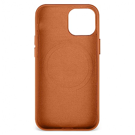 Husa din Piele Naturala pentru Apple iPhone 13 mini, compatibilitate MagSafe, Maro [2]