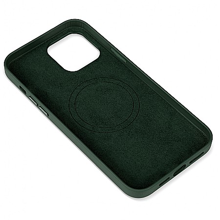 Husa de protectie tip Magsafe din piele compatibil cu iPhone 13 Pro Max - Dark Green [4]