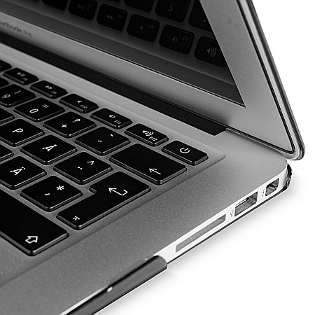 Carcasa de protectie pentru MacBook Air 13-inch A1369, A1466 - Negru Transparent Lucios [6]