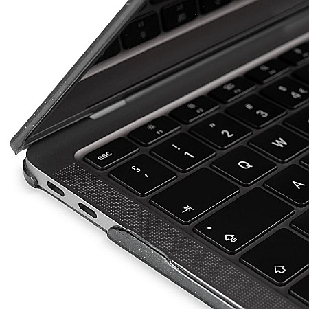 Carcasa de protectie pentru MacBook Pro M1/M2 14-inch A2442, A2779 - Negru Transparent cu sclipici [5]