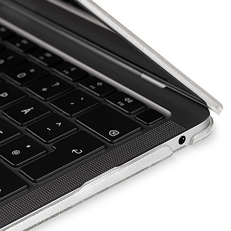 Carcasa de protectie pentru MacBook Pro M1/M2 14-inch A2442, A2779 - Transparent cu sclipici [6]