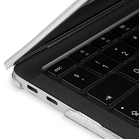 Carcasa de protectie pentru MacBook Pro M1/M2 14-inch A2442, A2779 - Transparent cu sclipici [5]