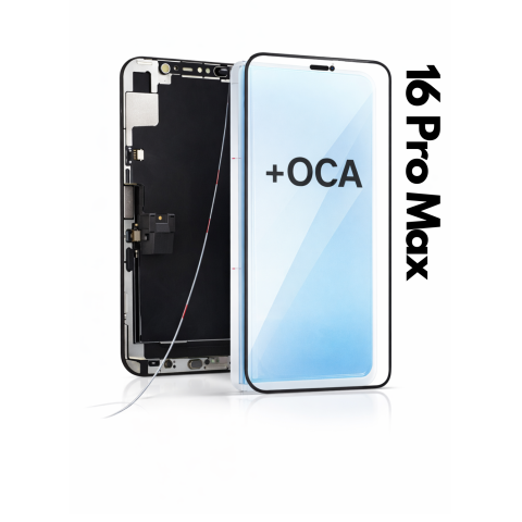 Piese & Accesorii iPhone - Sticla frontala ( pentru refurbished) + OCA Adeziv pentru iPhone 16 Pro Max
