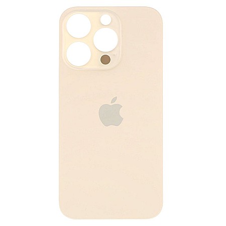 iPhone 14 Pro - Sticla spate carcasa compatibil cu iPhone 14 Pro, Big Hole - Auriu
