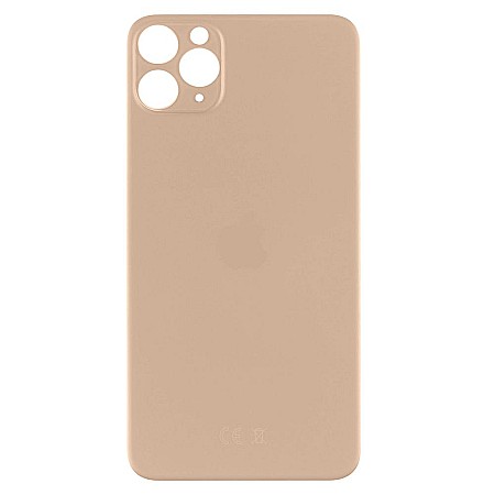 iPhone 11 Pro Max - Sticla spate carcasa pentru iPhone 11 Pro Max, Big Hole - Gold