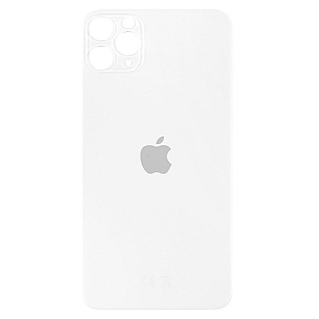 iPhone 11 Pro Max - Sticla spate carcasa pentru iPhone 11 Pro Max, Big Hole - White