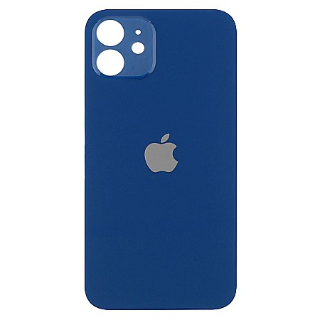 iPhone 12 - Sticla spate carcasa compatibil cu iPhone 12, Blue, Big hole