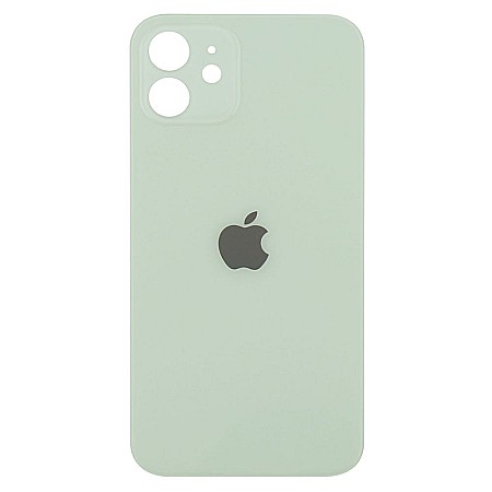 iPhone 12 - Sticla spate carcasa compatibil cu iPhone 12, Green, Big hole
