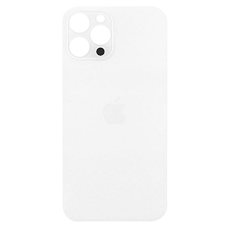 iPhone 12 Pro Max - Sticla spate carcasa compatibil cu iPhone 12 Pro Max, Silver, Big hole