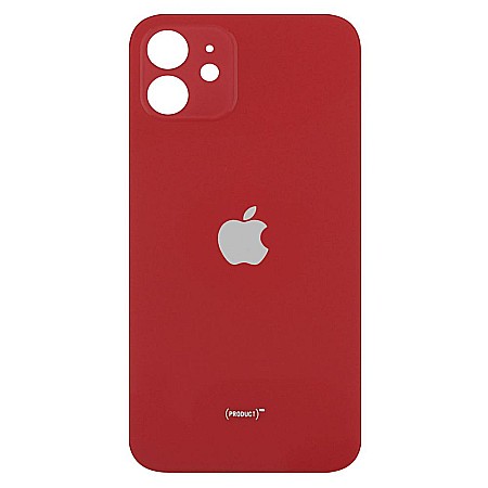 iPhone 12 - Sticla spate carcasa compatibil cu iPhone 12, RED, Big hole
