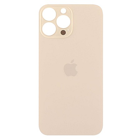 iPhone 13 Pro Max - Sticla spate carcasa compatibil cu iPhone 13 Pro Max, Gold, Big hole