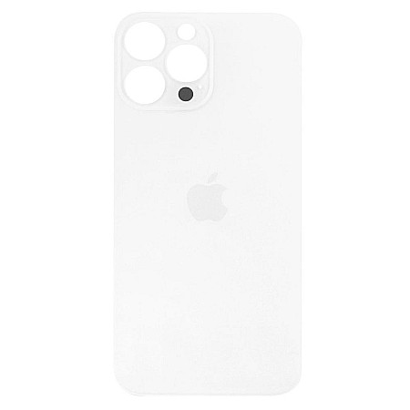 Housing iPhone - Sticla spate carcasa compatibil cu iPhone 13 Pro Max, Silver, Big hole