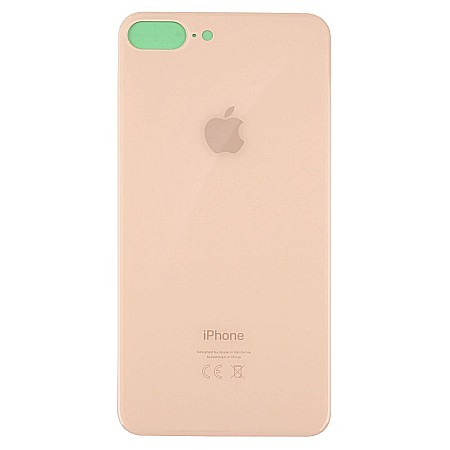Housing iPhone - Sticla spate carcasa iPhone 8 Plus Gold - Big Hole