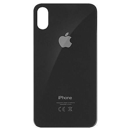 iPhone XS - Sticla spate carcasa compatibila cu telefon Apple iPhone XS, Space Grey, Big Hole
