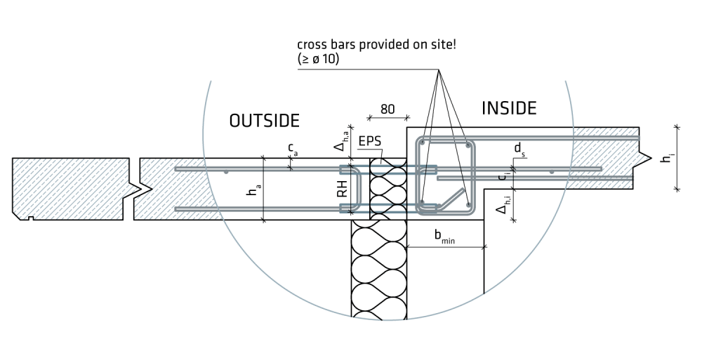 Cadru Prefabricat pentru armare modulară - Conectori termoizolatori pentru balcoane [3]