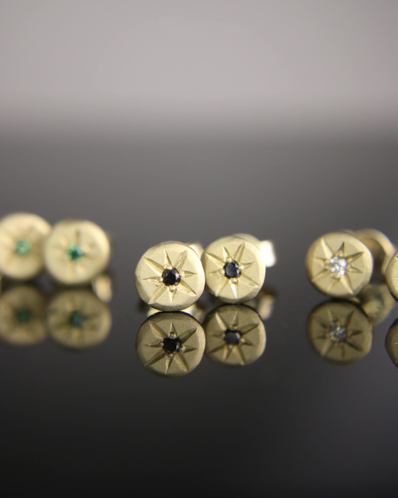 Cercei Eris - Aur Galben 14K cu Diamante, Safire sau Smaralde [2]