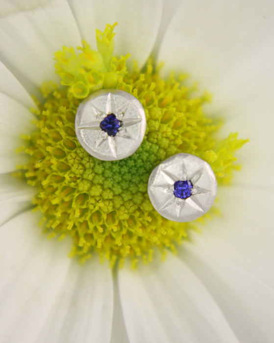 Cercei Eris - Aur Alb 14K cu Diamante, Safire sau Smaralde [4]