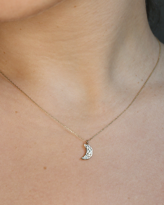 Colier Ceresc - Aur Galben 14K cu Diamant Natural [4]
