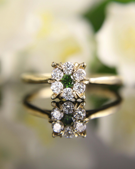 Inel de logodnă Dalia - Aur Galben 18K cu Diamante Naturale [4]