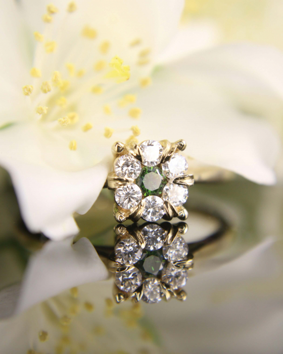 Inel de logodnă Dalia - Aur Galben 18K cu Diamante Naturale [2]