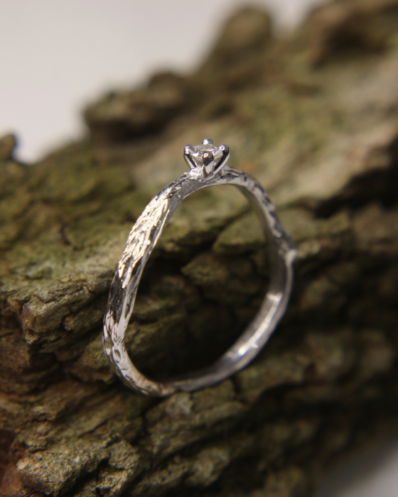 Inel de logodnă Izar - Aur Alb 14K cu Diamant Natural [2]