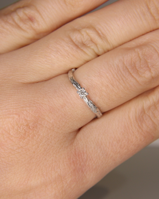 Inel de logodnă Izar - Aur Alb 14K cu Diamant Natural [4]