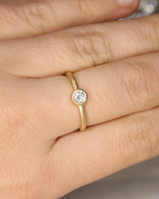 Inel de logodnă - Aur Galben 18K cu Diamant Natural [2]