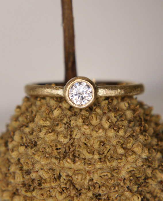 Inel de logodnă - Aur Galben 18K cu Diamant Natural [4]