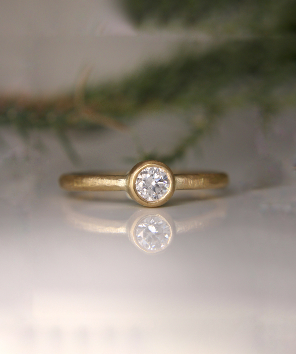 Inel de logodnă - Aur Galben 18K cu Diamant Natural [5]