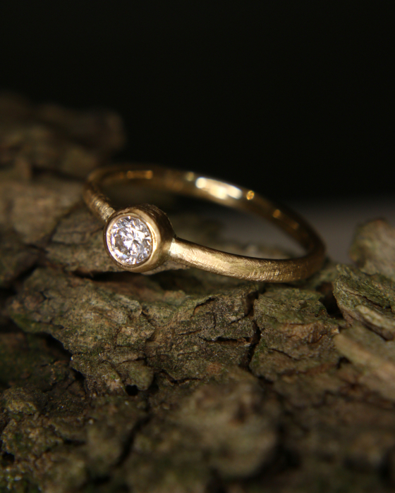 Inel de logodnă - Aur Galben 18K cu Diamant Natural [3]