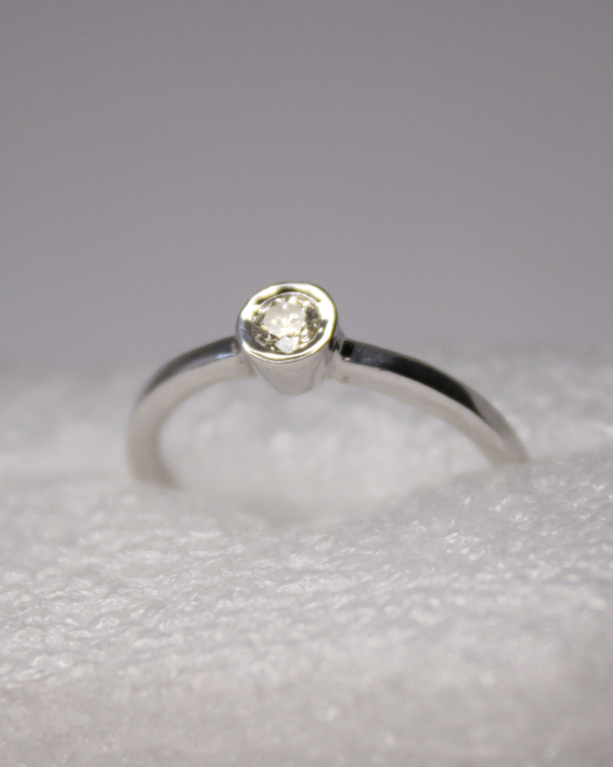 Inel de logodnă Vega - Aur Alb 14K cu Diamant Natural [2]