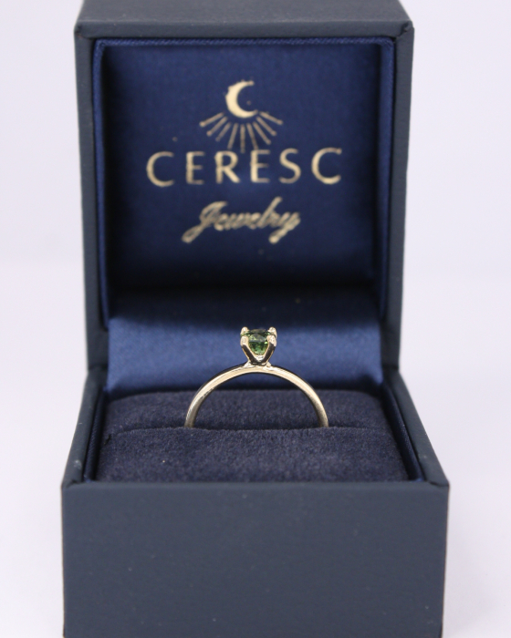 Inel de logodnă Venus - Aur Galben 14K cu Safir Natural Verde [4]