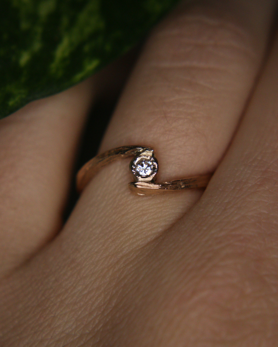 Inel Miram - Aur Roz 14K cu Diamant Natural [2]