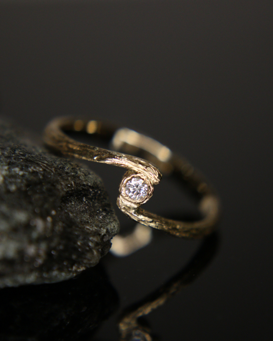 Inel Miram - Aur Roz 14K cu Diamant Natural [3]