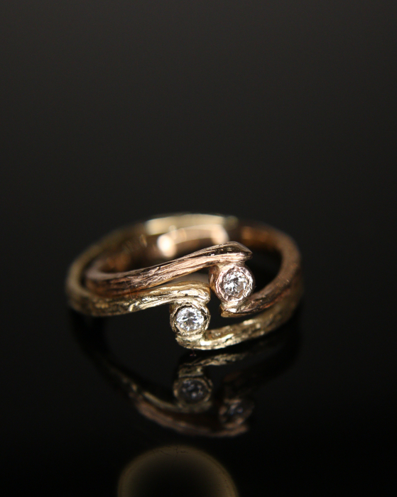 Inel Miram - Aur Roz 14K cu Diamant Natural [4]
