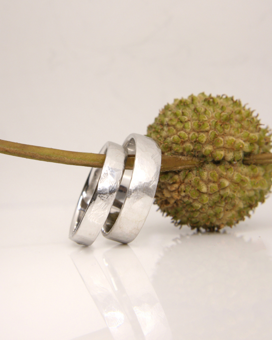 Verighete Pluto -  Aur Alb 14K cu Diamant Natural [3]